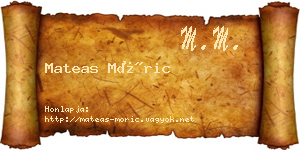 Mateas Móric névjegykártya